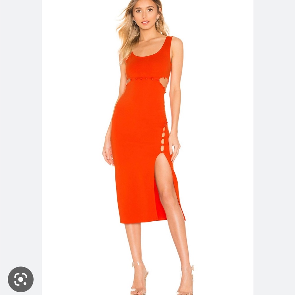 NBD size small orange cut out midi dress brand new with tags